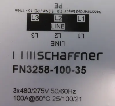 NEW SCHAFFNER FN3258-100-35 RFI FILTER FN325810035