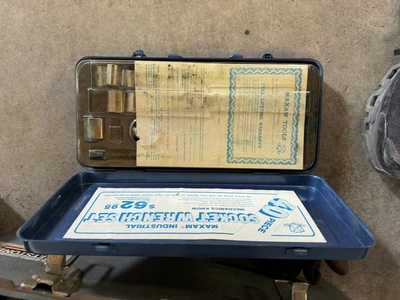 Lot of (4) tool boxes with assorted hand tools, includes electrical tooling, fittings, sockets, Alle...
