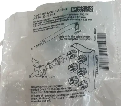NEW PHOENIX CONTACT Q SET-11/4 COD1 SACB-Q SCREW CONNECTION SET QSET114COD1SACBQ