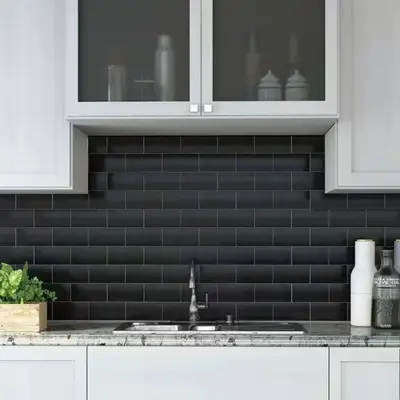 Daltile Restore Matte Black 3x6 Ceramic Wall Tile - 2 Boxes (Backsplash/Wall Use)