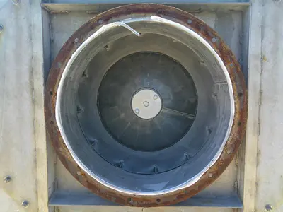 SPC9192  Blower 8,500 cfm centrifugal fan Clarage Fan Co. size 325 125 hp, Stainless Steel