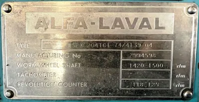 (2) Alfa-Laval WSPX 204 TGT-74 coolant concentrators, 316SS.