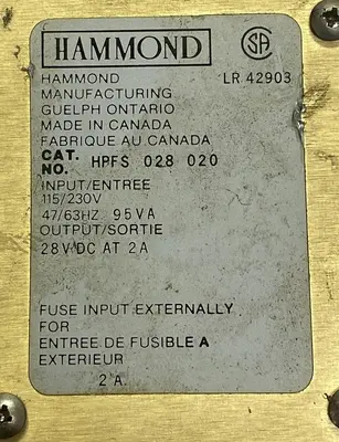 USED HAMMOND HPFS028020