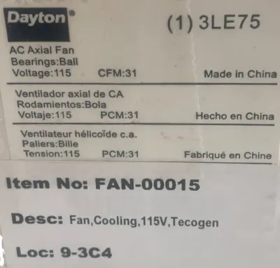 NEW DAYTON 3LE75 FAN 115V