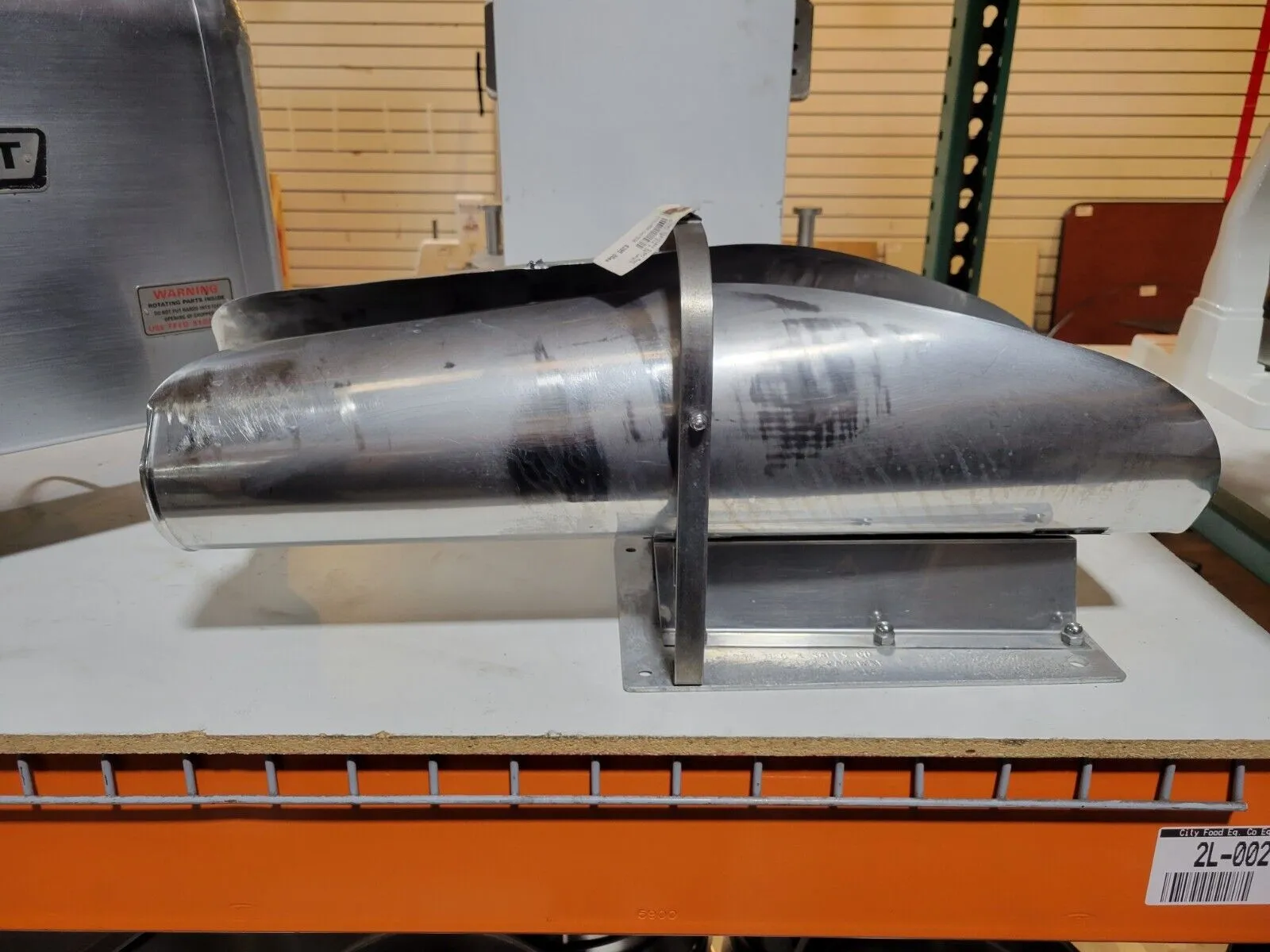Used Stainless Steel Meat  Chute, 8" Dia x 28" Length