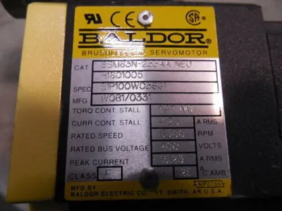 Baldor BSM63N-233AA NEO Brushless AC Servo Motor Used
