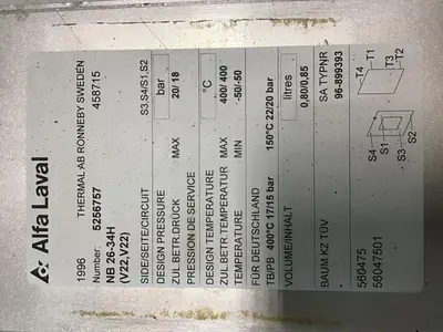 USED ALFA LAVAL NB 26-34H