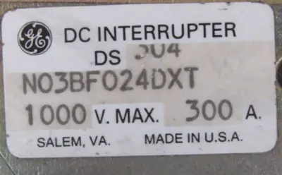 NEW GE DS304N03BF024DXT DC CONTACTOR 1000V 300A