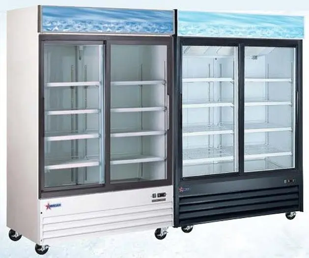53-inch 2-Door Sliding Glass Door Refrigerator with 45 cu.ft capacity – White or Black