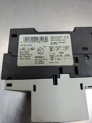 USED Siemens 3RV1021-1JA10 Circuit Breaker, 10A
