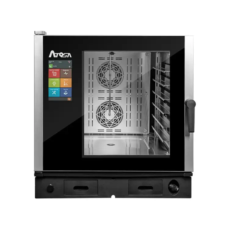 New | in-Stock Atosa New Atosa AEC-0621E Smart Touch Electric Combi Oven, Fits 6 Full-Size Pans Electric Ovens Illinois US | Falcon Restaurant Supply #1375318