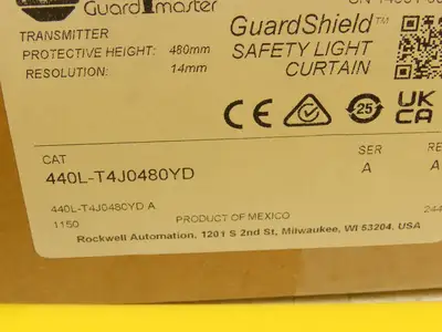 440L-P4J0480YD Guardshield Safety Light Curtain Transmitter/Receiver Set