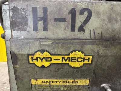 12" X 12" HYD-MECH MODEL #H-12A AUTOMATIC FEED HORIZONTAL SAW PLC-100 CONTROLS & NESTING: STOCK #23723