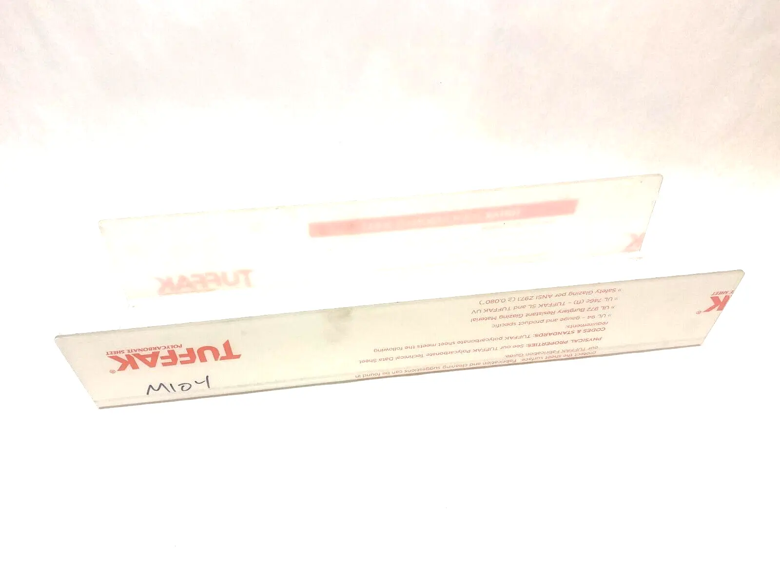 C4309M104 | Plaskolite Tuffak  Protective Polycarbonate Sheet UV Stabilized - New Other