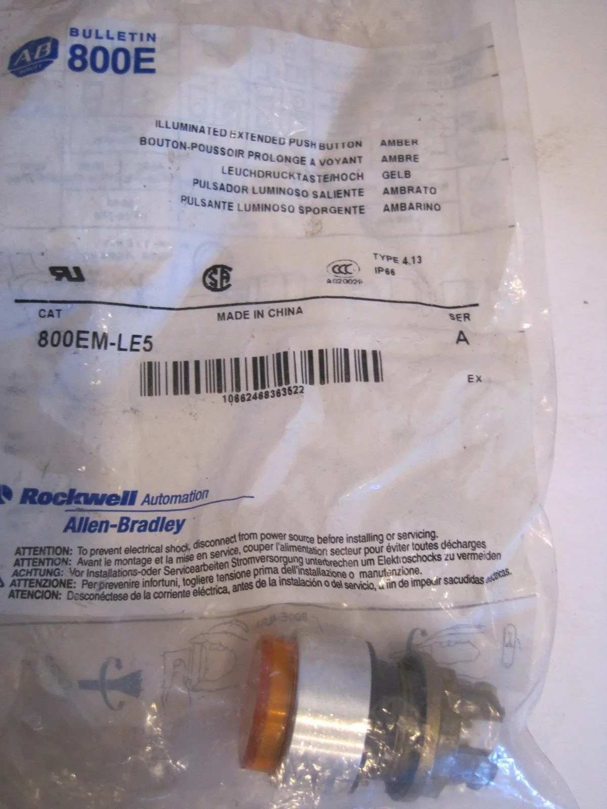 2 NEW ALLEN BRADLEY 800EM-LE5 PUSH BUTTON 800EMLE5