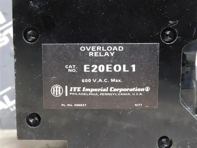 ITE E20E0L1 Overload Relay Kit for Size 3 Starters Class E20 600VAC New