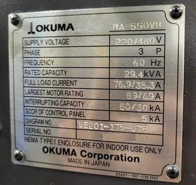 Used 2014 OKUMA MA-550VB Vertical Machining Centers California US | MachineStation #1171686