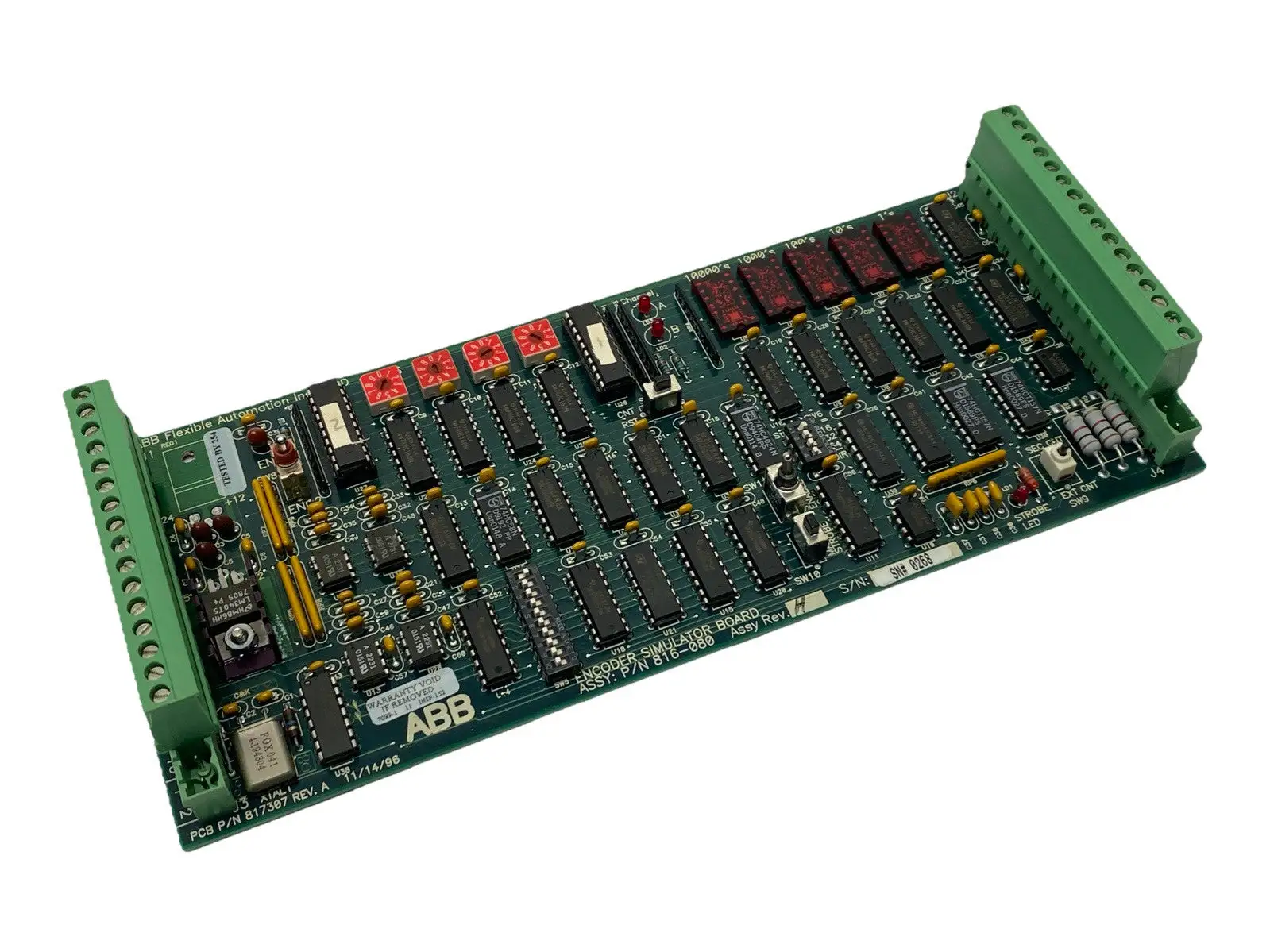 816-080 | ABB  Rev. H Encoder Simulator Board 817307 Rev. A PCB - For parts or not working