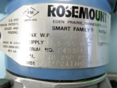 Used Rosemount 3051 CG 4A 02A1AH2BAM5L4A1320 Sensors New Hampshire US | Bitter End Trading #1556581
