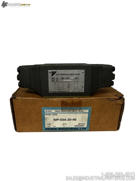 New | in-Stock DAIKIN INDUSTRIES MP-03A-20-40 Valves/Fittings Kentucky US | Industrial Parts R Us Inc. #774746