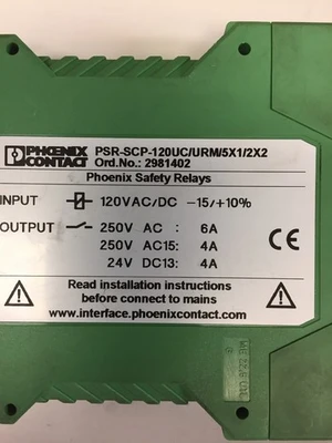 Used Phoenix Contact PSR-SCP-120UC/URM/5X1/2X2 Relays & Switches Indiana US | J&J Industrial Supply #513187