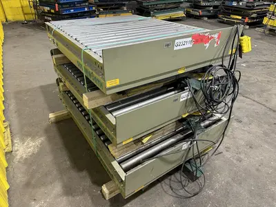 3800 LBS X 60" X 42" SOUTHWORTH HYDRAULIC SCISSOR LIFT TABLE WITH ROLLER CONVEYOR TOP, 110 VOLT: STOCK #20888
