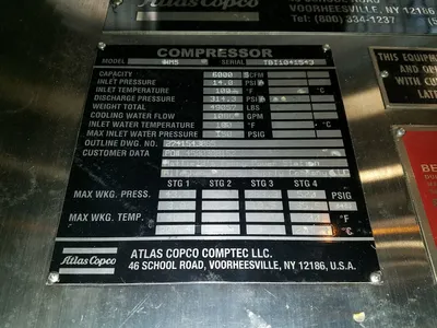 4000 HP Air Compressor 6000 SCFM 300 PSI Atlas Copco HM5 HM15000 Centrifugal Multi Stage Compressor Soot Blower