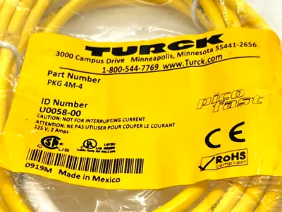 NEW TURCK PICOFAST SENSOR/ACTUATOR CORDSET M8 FEMALE STRAIGHT U0058-00