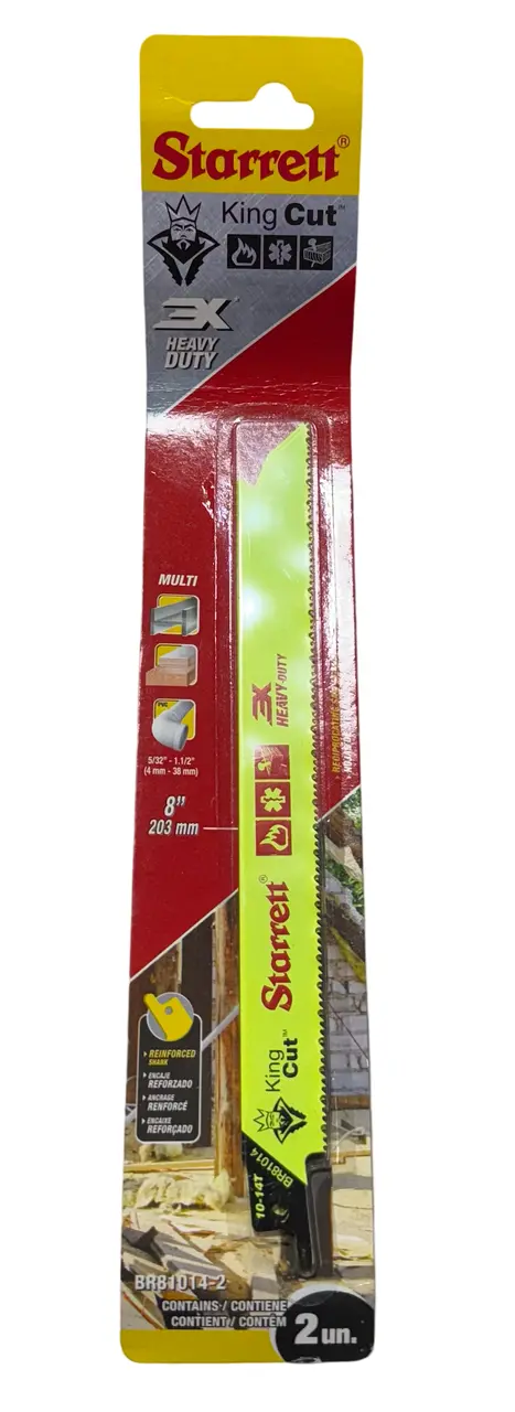 Starrett King Cut 8" Heavy-Duty Fire Rescue Demolition Reciprocating Saw Blade 10-14T 2 Pack