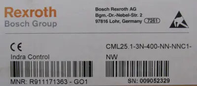 NEW REXROTH R911171363 CONTROL UNIT CML25.1-3N-400-NN-NNC1-NW R911171363-GO1