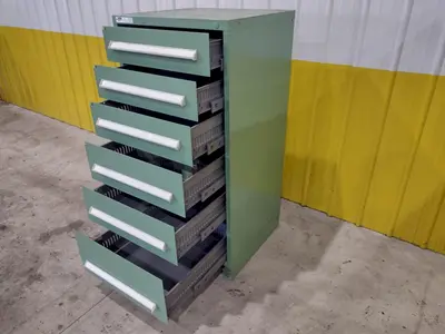 6 DRAWER VIDMAR INDUSTRIAL STORAGE CABINET 30" X 27.5" X 59": STOCK #21443