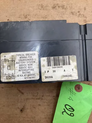 General Electric 30 Amp Industrial Circuit Breaker; 600VAC 3 Pole