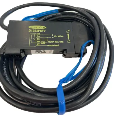 NEW BANNER ENGINEERING D12E2P6FV FIBER OPTIC OPTICAL SENSOR