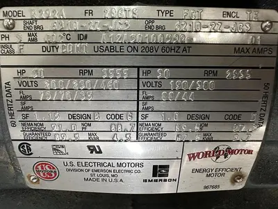 USED U.S. ELECTRICAL MOTORS R292A