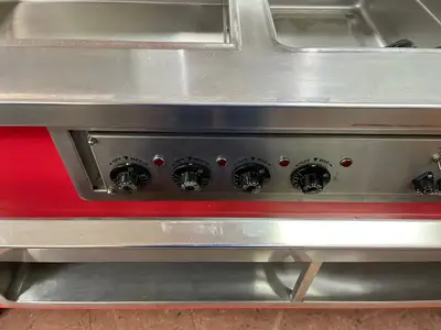 Used ColorPoint Used ColorPoint 74" Commercial Buffet 4 Open Well Steam Table Heated 220V Steam Tables (Food) Illinois US | Falcon Restaurant Supply #1376351