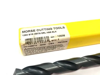 USED MORSE CUTTING TOOLS TAPER SHANK DRILL BIT 1302 9/16 2MTS DRL HSS BLK