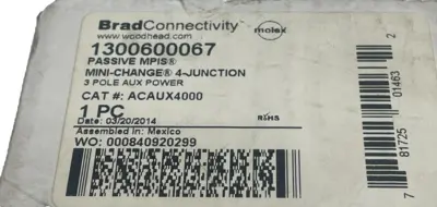 NEW BRAD HARRISON MOLEX ACAUX4000 MINI-CHANGE 4 JUNCTION 1300600067
