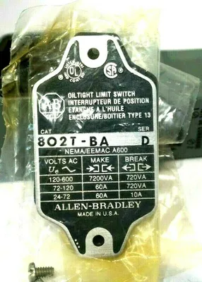NEW ALLEN BRADLEY 802T-BA LIMIT SWITCH SER.D 802TBA