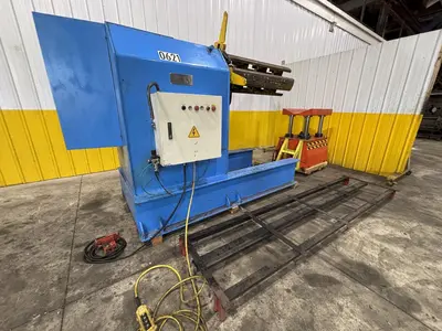 11,000 LBS X 51" SEN FUNG MODEL #UC4A MOTORIZED COIL REEL UNCOILER & COIL CAR: STOCK #23646
