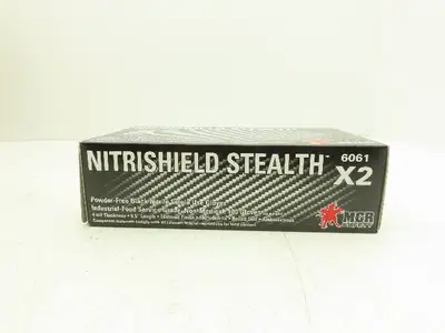MCR Nitrishield Stealth XXL Black Nitrile Gloves 4 Mil 2XL 100ct Lot of 10