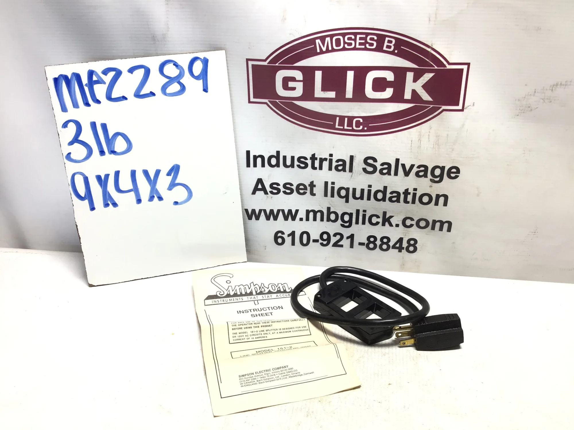 Simpson Line Splitter Model 151-2 Cat # 00544