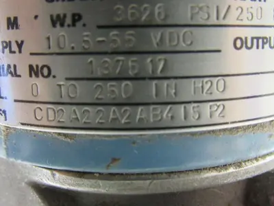 Rosemont CD2A22A2AB415P2 Pressure Transmitter 0-250 IN H20 3626PSI