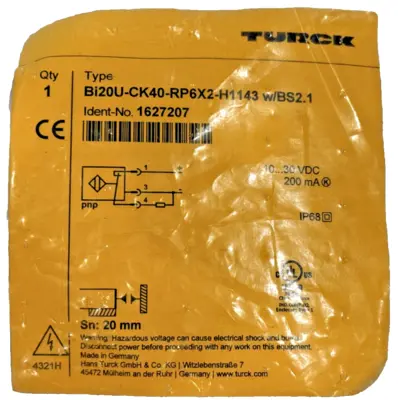 NEW TURCK BI20U-CK40-RP6X2-H1143 W/ BS2.1