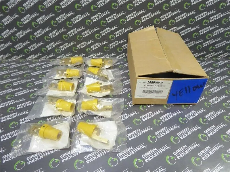 Box of 10 Marinco CL40FR-OFFSET-H Bus Bar Mount Female Receptacles Yellow New NIB