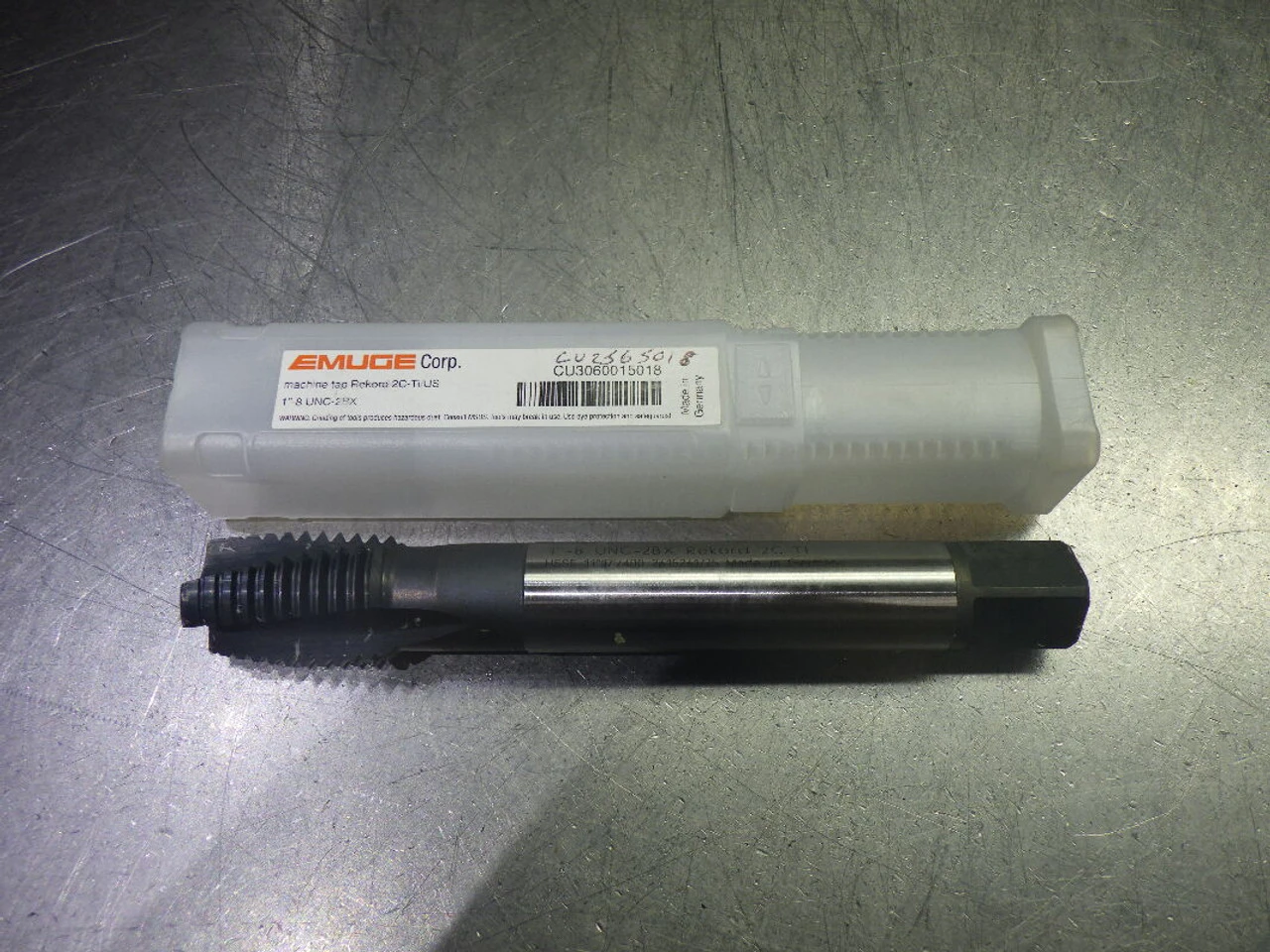 Emuge 1-8 H9 3 Flute HSS-E Plug Tap .60" Shank CU3060015018 (LOC472)