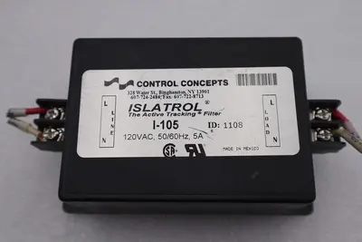 CONTROL CONCEPTS I-105 ISLATROL ACTIVE TRACKING FILTER 120VAC 50/60HZ 5A #L-634