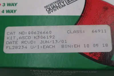 NEW OPEN BOX ASCO 306192 REBUILD KIT 8342 AC COIL STOCK G816A