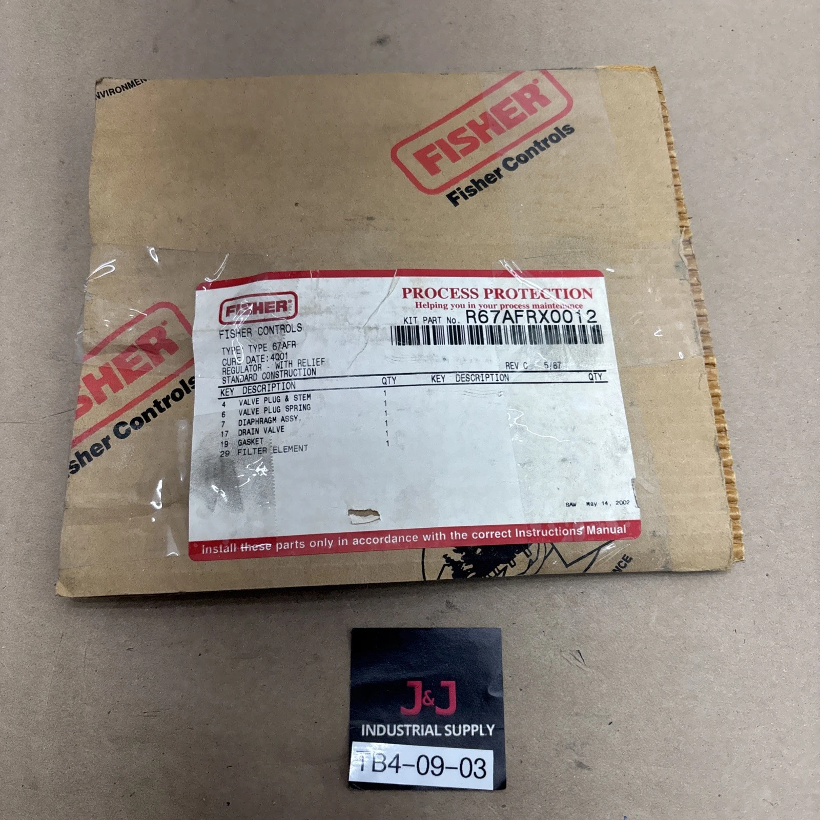 New | in-Stock INDUSTRIAL MRO FISHER CONTROLS R67AFRX0012 Miscellaneous MRO Indiana US | J&J Industrial Supply #1421860