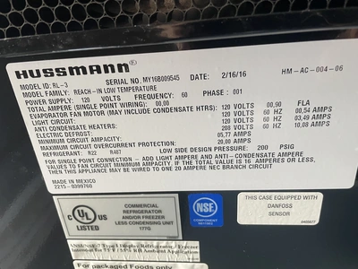 124-0062 Hussmann Run of 14 RL Freezer Doors-2016