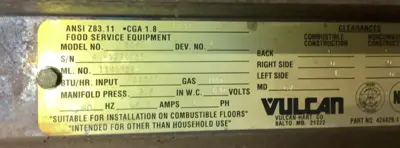 152-0771 Vulcan Natural Gas Double Stack Convection Oven